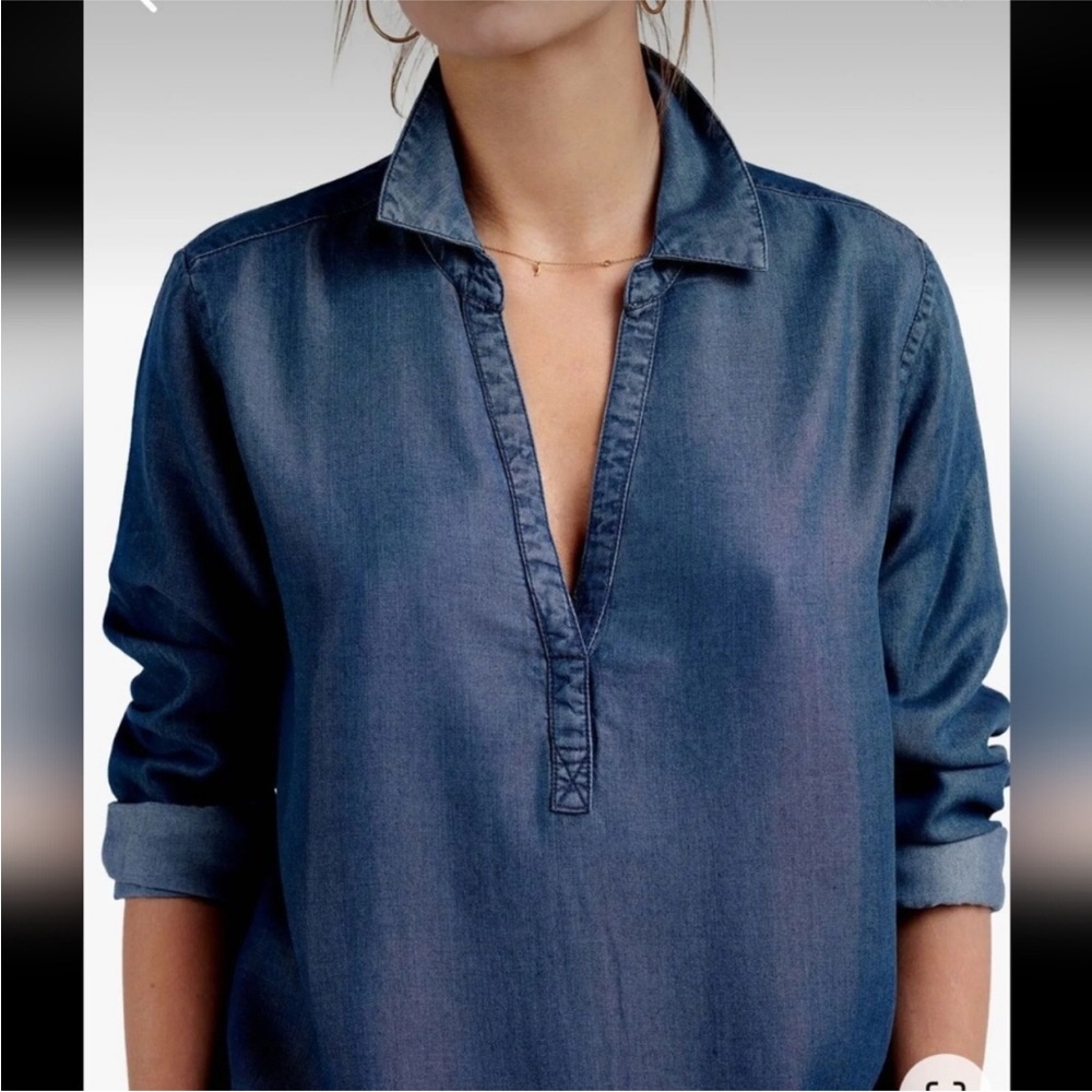 Workshop Republic Clothing 2X Chambray Roll Tab Tunic